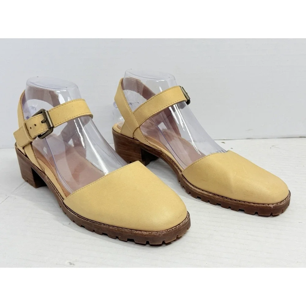 Madewell The Claudie Lugsole Mary Jane Sandals Women's 8.5 Tan Leather